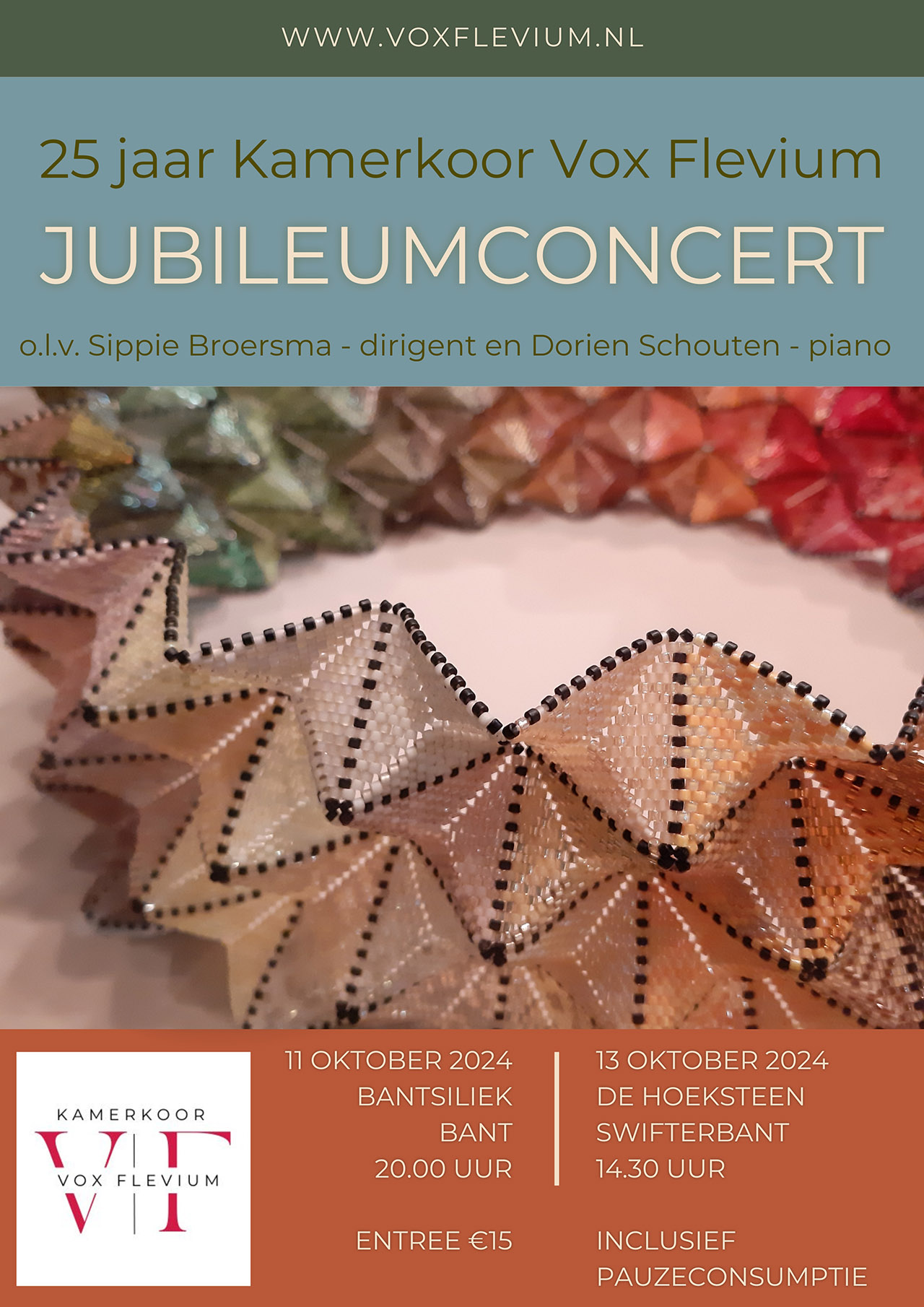 Jubileumconcert Vox Flevium zondagmiddag 13 oktober om 14:30